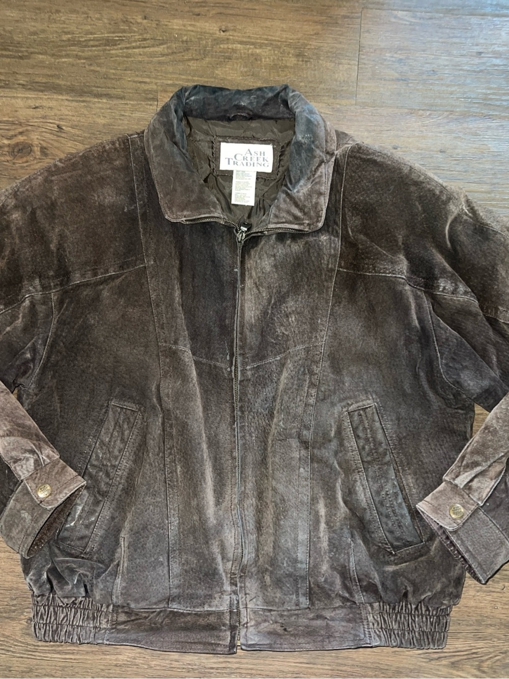 Men's Dark Brown Suede Bomber Jacket